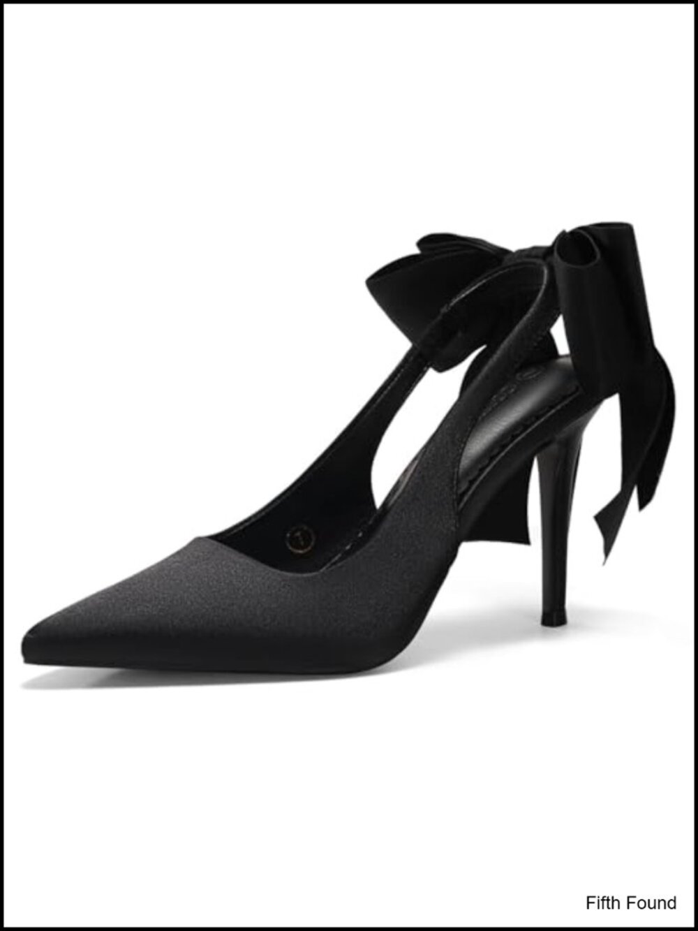 Coutgo Womens Satin Slingback High Heels with Bow Pointed Toe Wedding Dress